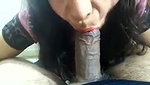 Bhabhi giving Blowjob to fat dick of husband friend