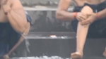 Both sisters outdoor bathing enjoying