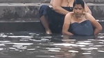 Both sisters outdoor bathing enjoying