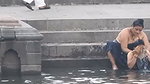 Both sisters outdoor bathing enjoying