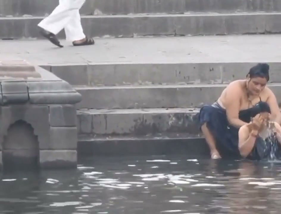 Both sisters outdoor bathing enjoying