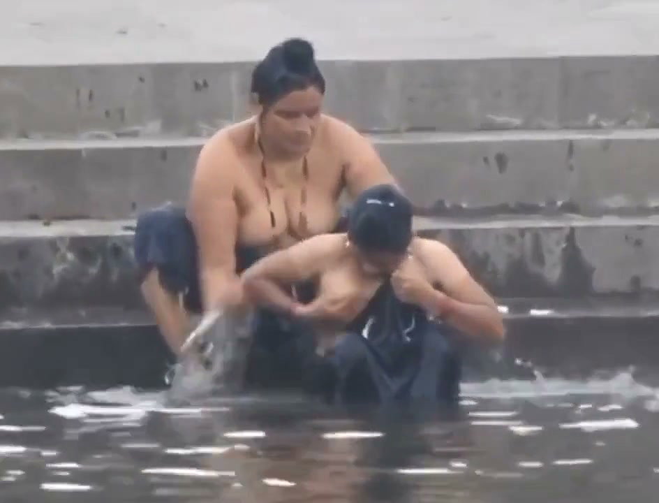 Both sisters outdoor bathing enjoying
