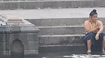 Both sisters outdoor bathing enjoying