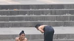 Both sisters outdoor bathing enjoying