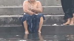 Both sisters outdoor bathing enjoying
