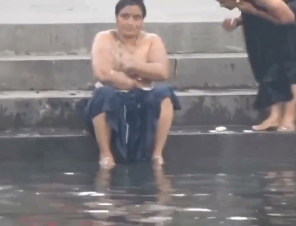 Both sisters outdoor bathing enjoying