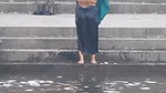 Kriti aunty outdoor bathing