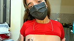 Hot girl showing her spider boobs