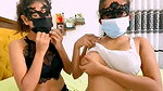 Two girls boobs pressing kissing each other