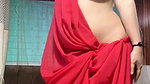 Red saree hot girl nude dancing showing