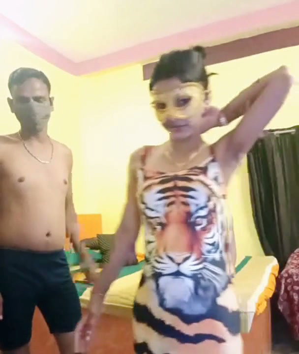 Sexy slim girl showing her boobs