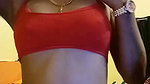 Sexy slim girl showing her boobs