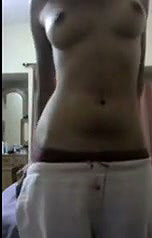 Sexy slim girl undress show her nude dress