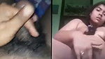 Hot gf Masturbating bf jerking