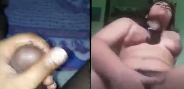 Hot gf Masturbating bf jerking