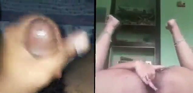 Hot gf Masturbating bf jerking