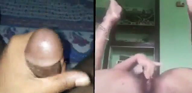 Hot gf Masturbating bf jerking