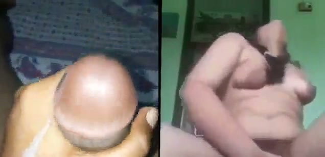 Hot gf Masturbating bf jerking
