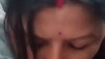 Mature aunty sucking dick on runing car