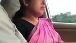 Mature aunty sucking dick on runing car