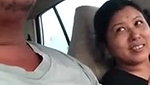 Mature aunty sucking dick on runing car