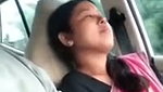Mature aunty sucking dick on runing car