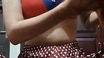 Sexy beautiful girl show her sweet boob
