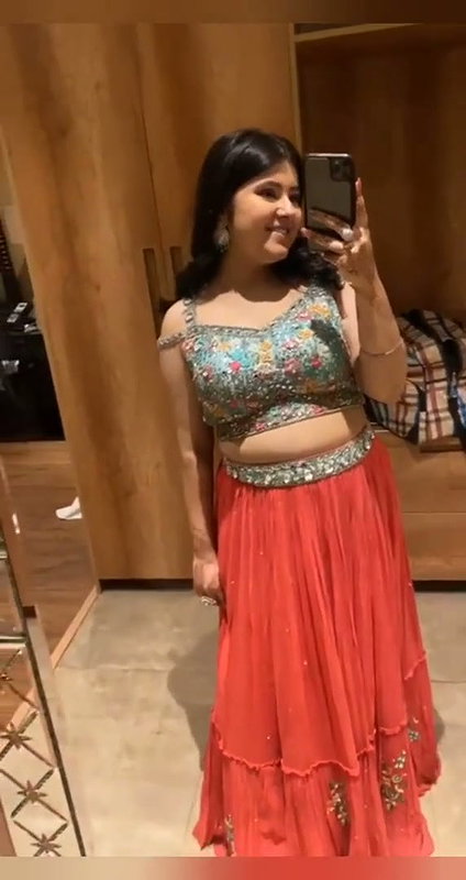 Indian girl showing