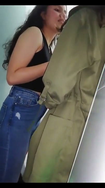 Delhi girl enjoying in the shopping mall bathroom