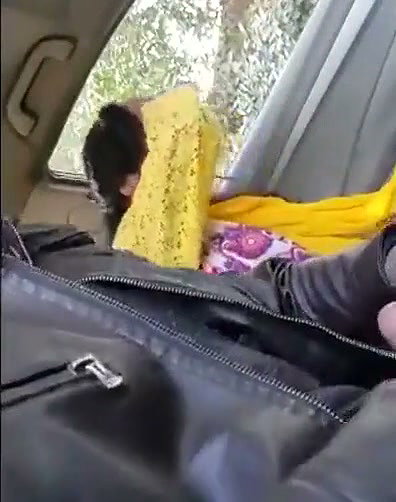 Valentine day girl give Blowjob to his bf inside car
