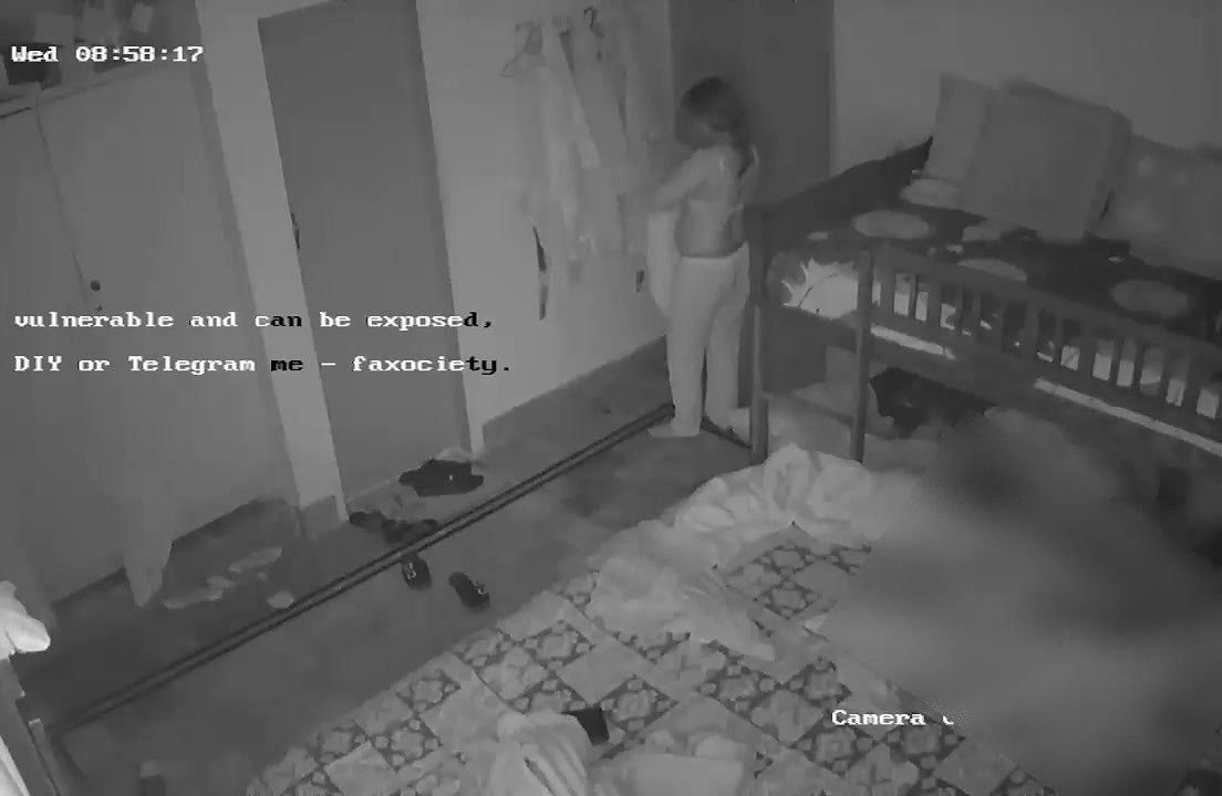 Aunty Changing dress infront of husband friend sleeping