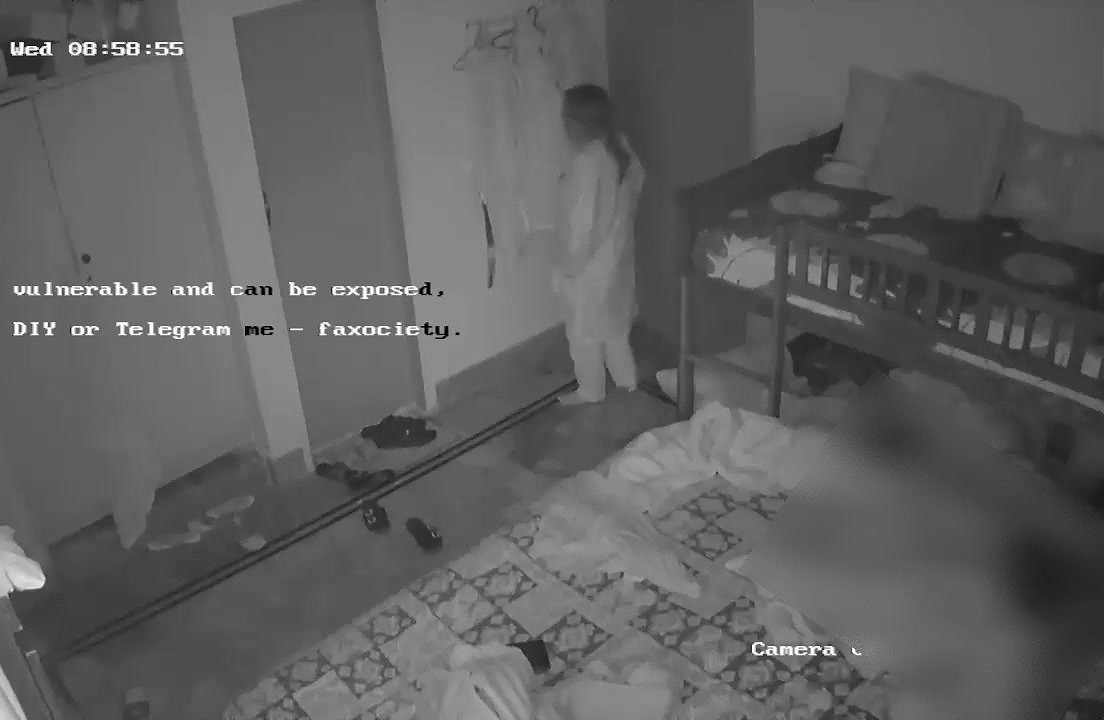 Aunty Changing dress infront of husband friend sleeping