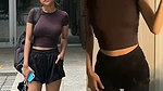 Sexy  slim girl showing her sweet boobs
