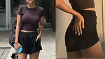 Sexy  slim girl showing her sweet boobs