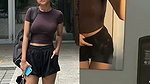 Sexy  slim girl showing her sweet boobs