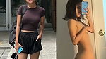 Sexy  slim girl showing her sweet boobs