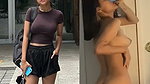Sexy  slim girl showing her sweet boobs