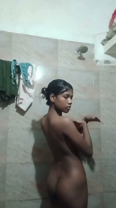 girls stripping in bathroom