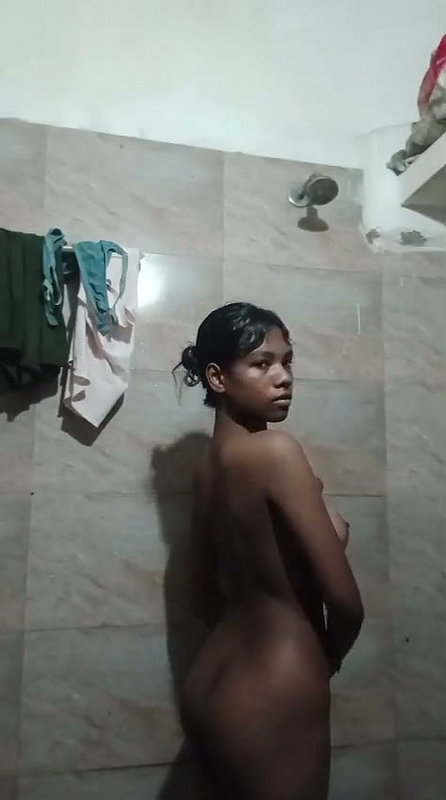 girls stripping in bathroom