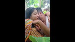 Sexy couple enjoying outdoor and show boobs