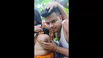 Sexy couple enjoying outdoor and show boobs