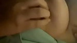 Thick babe sucking her big boobs