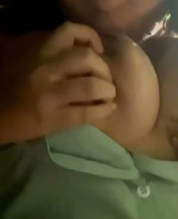 Thick babe sucking her big boobs