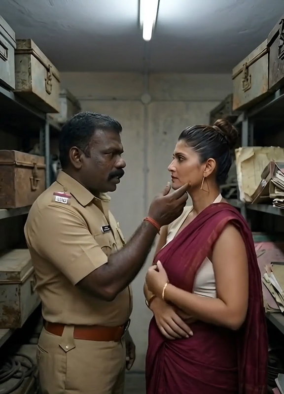 Two policeman fuck aunty in police station