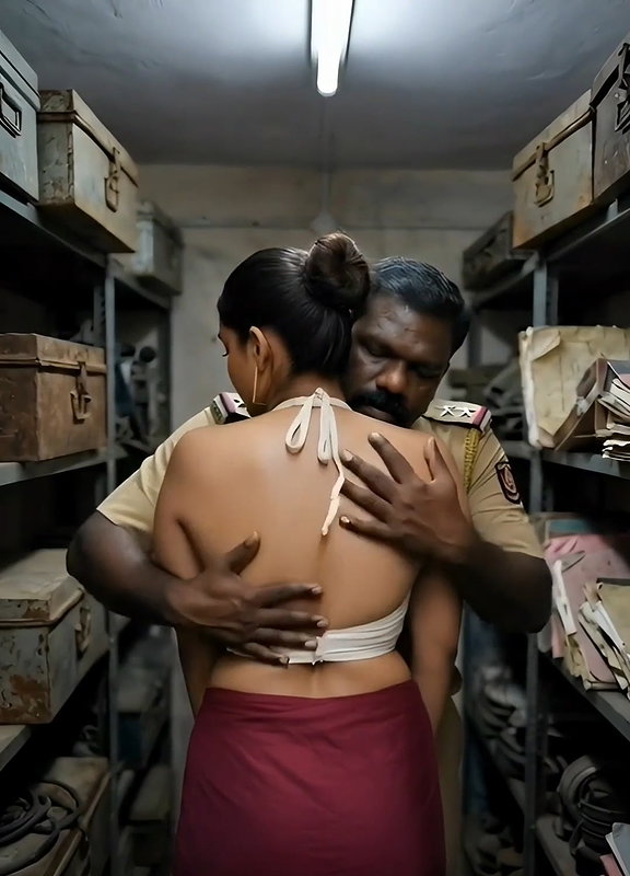 Two policeman fuck aunty in police station