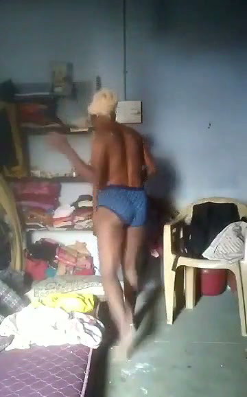 After bath aunty wearing her cloth