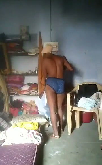 After bath aunty wearing her cloth