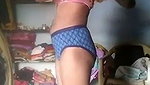 After bath aunty wearing her cloth