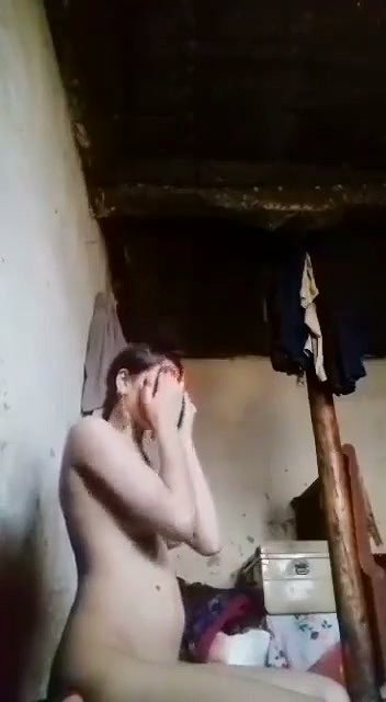 Village girl showing her beautiful nude body
