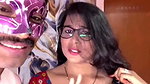 Hot couple enjoying sex on live